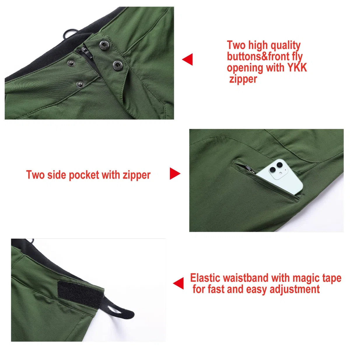 FORBEMK Pantalon de cyclisme unisexe pour enfant - Pantalon de VTT - Long - Léger - Respirant - Imperméable - Pour la course à pied - VTT - Pour l'extérieur