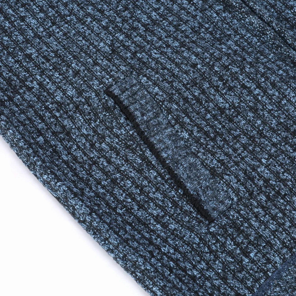 Allthemen Cardigan Homme Veste en Maille Zippé avec Col Montant Tricoté Veste d'hiver