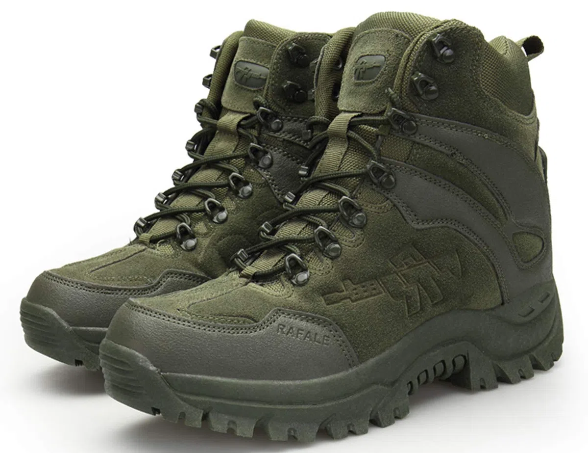 Bottines de Chasse pour Homme, Hautes à Lacets, de Combat, Militaires, randonnée,Les explorations dans la Jungle, adaptées sur Tous Types de Terrain