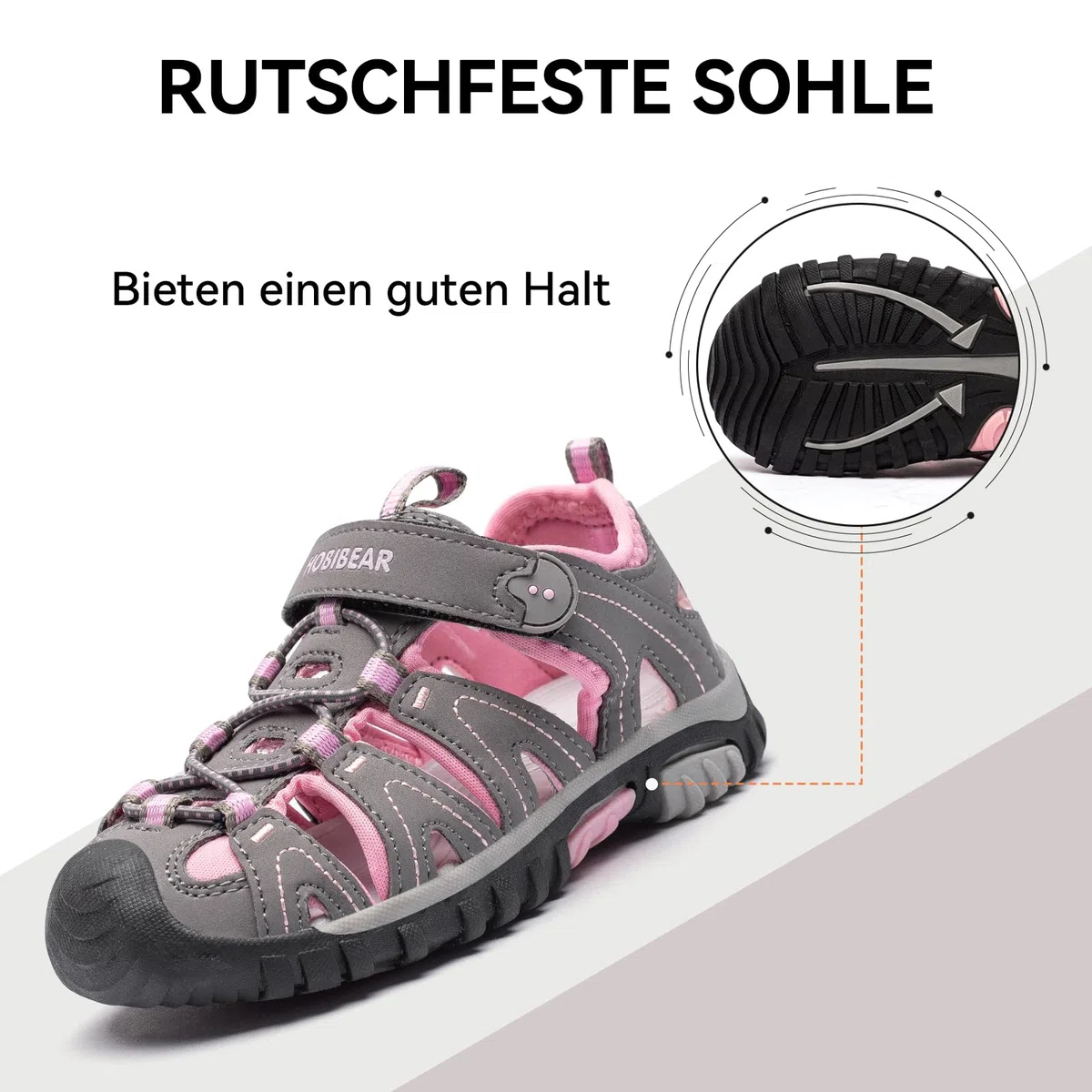 HOBIBEAR Sandales Randonnée Enfants Garçons/Filles - Chaussures Sport Été Respirantes Antidérapantes à Bout Fermé (Trekking Outdoor)