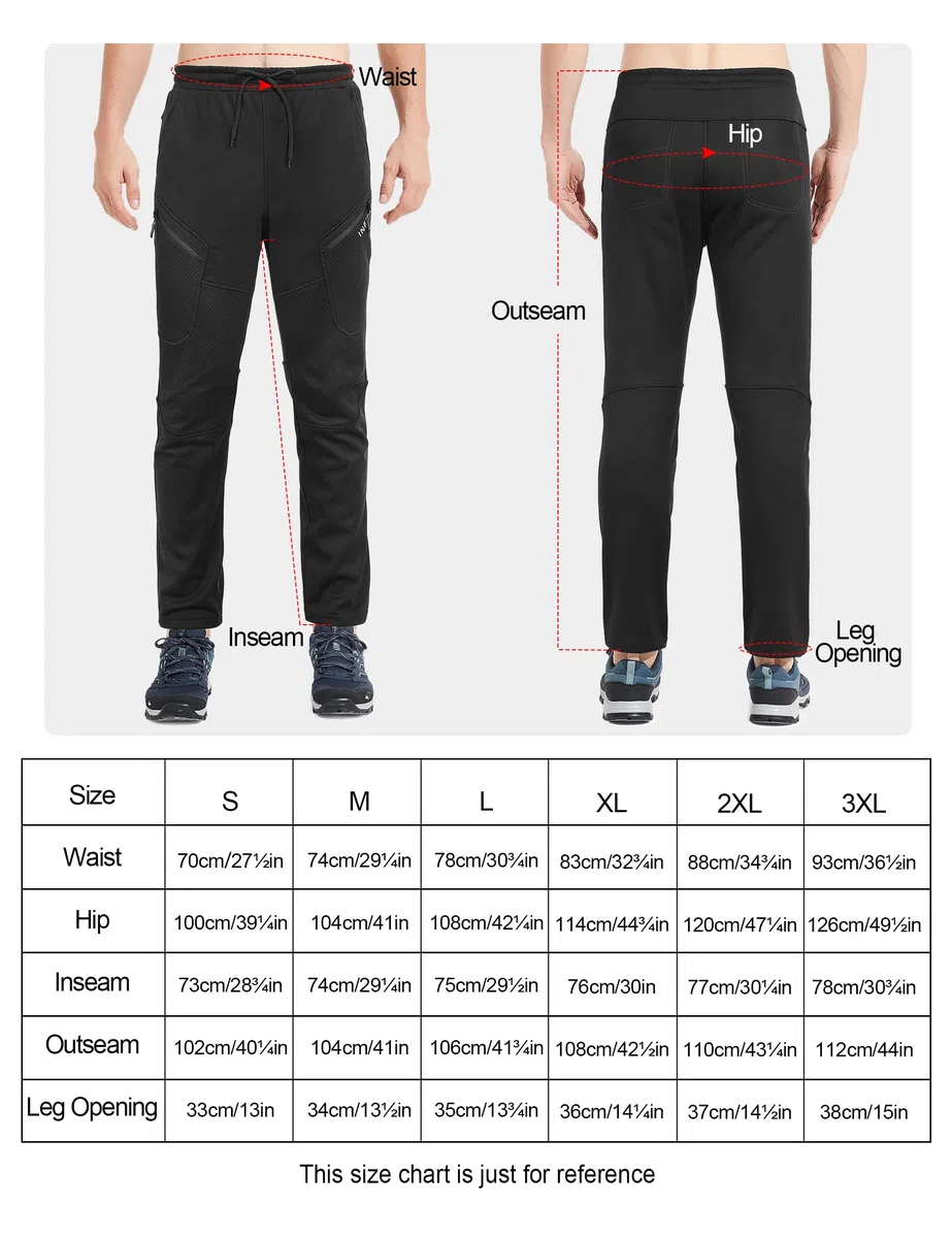 INBIKE Pantalon VTT Homme Hiver Chaud Impermeable Softshell Polaire Travail Coupe Vent Sport de Plein Air Ski Jogging Randonnée Cyclisme Velo