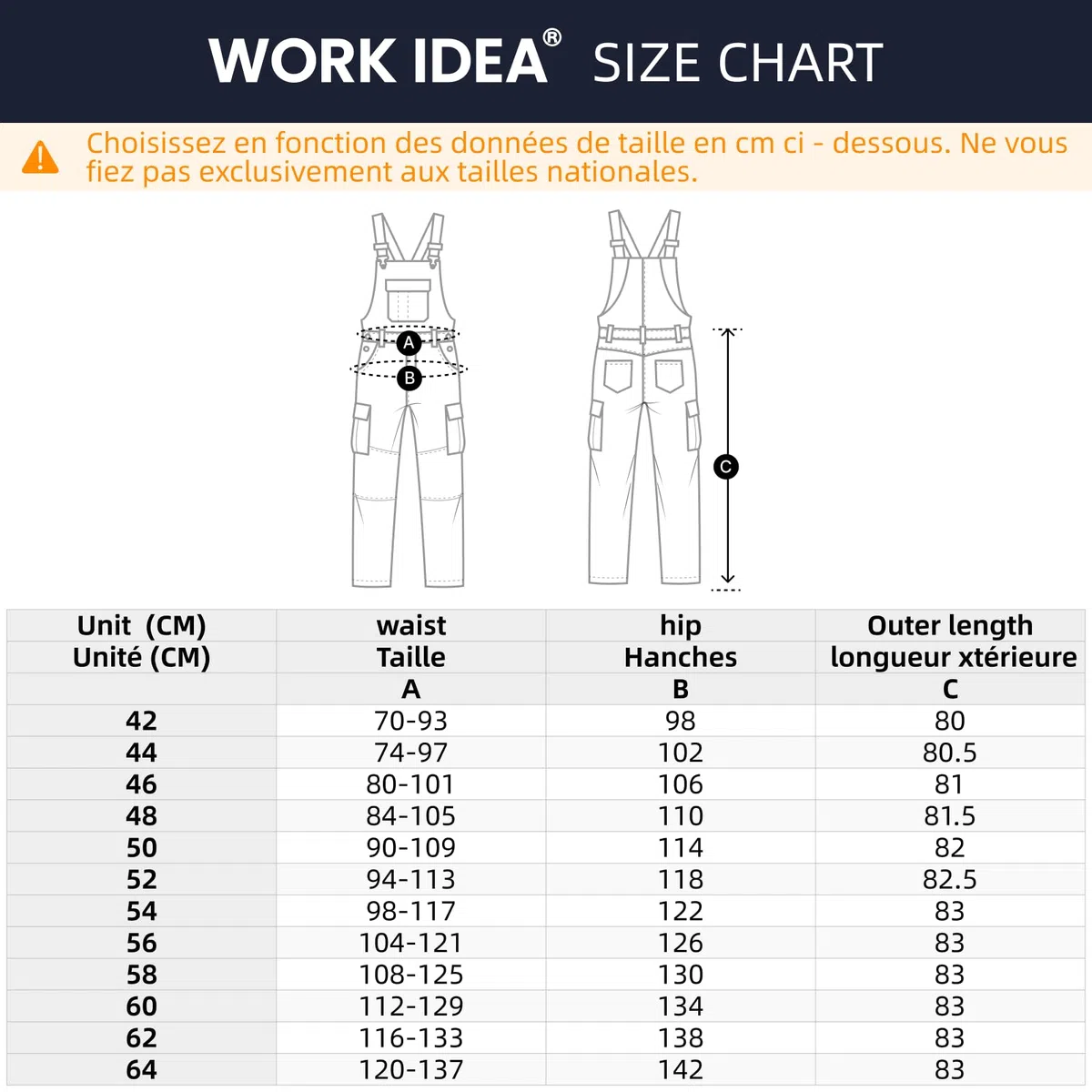 WORK IDEA Pantalon de Travail Stretch pour Hommes avec de Nombreuses Poches et Poches à Outils