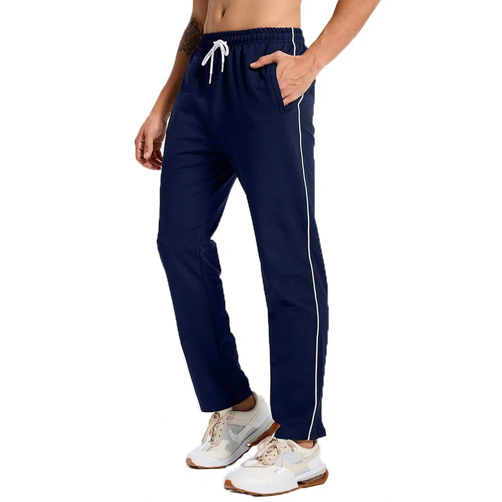Jogging Homme Survetement Pantalons de Sport Coton Respirant Training Sportswear avec Poches Zippées