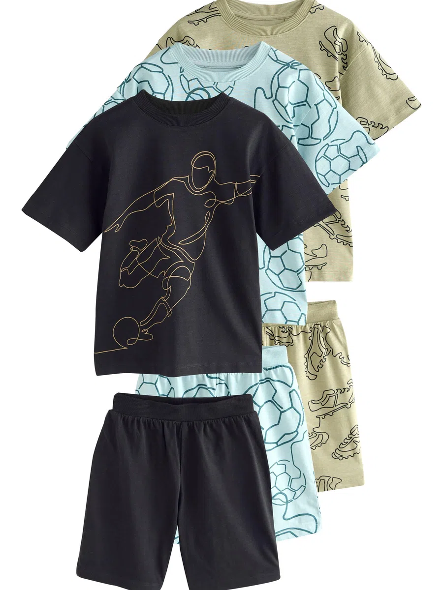 NEXT Garçon Pyjama Short 100% Coton, Lot de 3