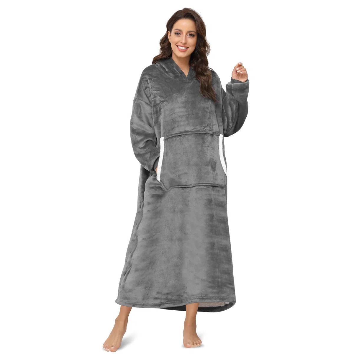 Sendowtek Sweat-Shirt à Capuche Grand Sweat à Capuche Femme Homme Couverture à Capuche Portable Super Douce et Chaude Pull à Capuche Confortable pour Adultes Ados Intérieur Extérieur Longue