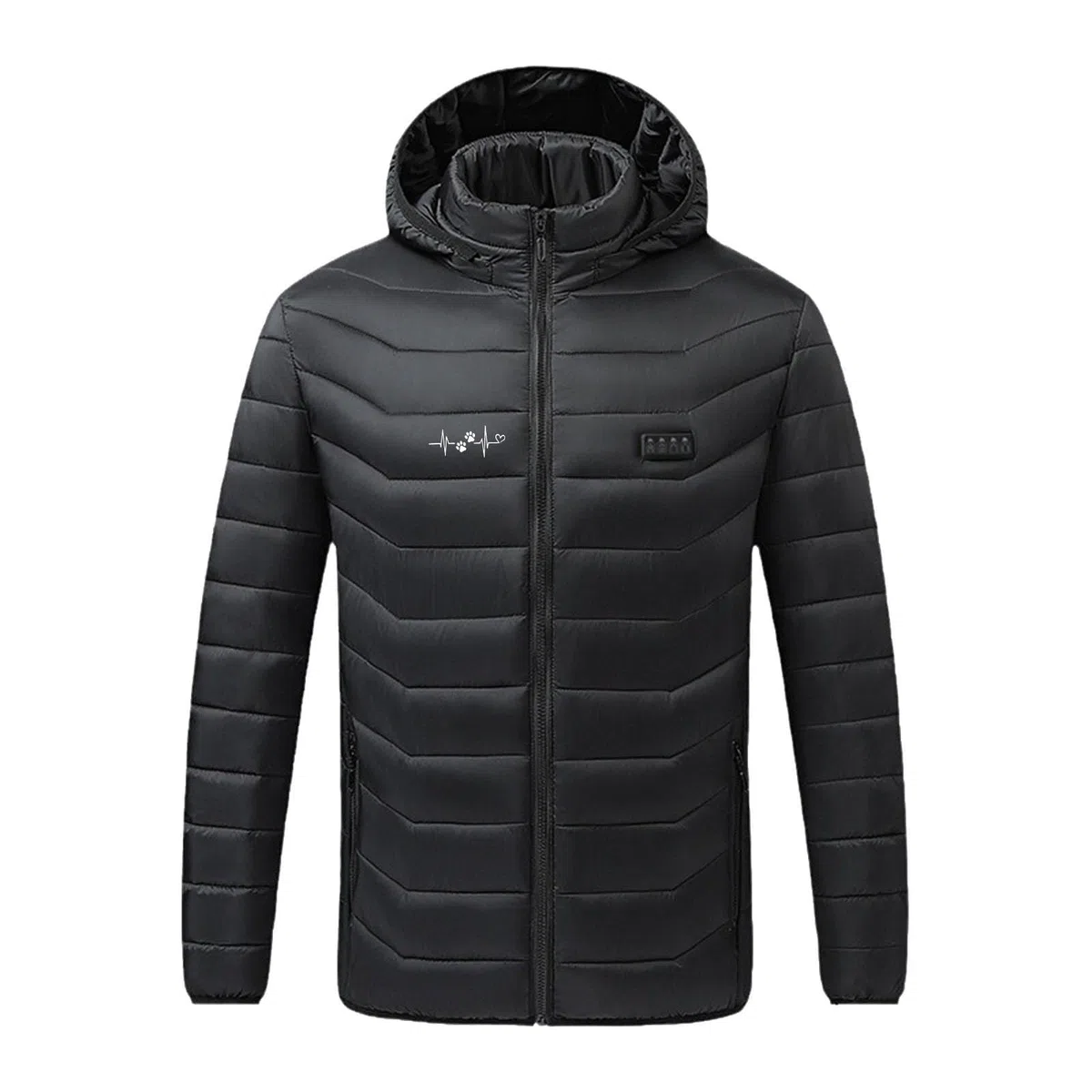 KQIVAM Veste Chauffante USB Chaud Manteau Rechargeable Par USB Homme avec 21 Zones de Chauffage et 4 Températures Optionnelles pour Plein Air Sports Hiver Doudoune Chaude à Capuche Manches Longues