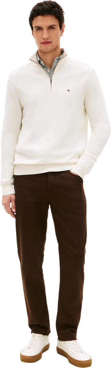 Tommy Hilfiger Pull avec Fermeture Éclair Homme Essential Cotton Mock Fermeture Éclair Demi-Longueur