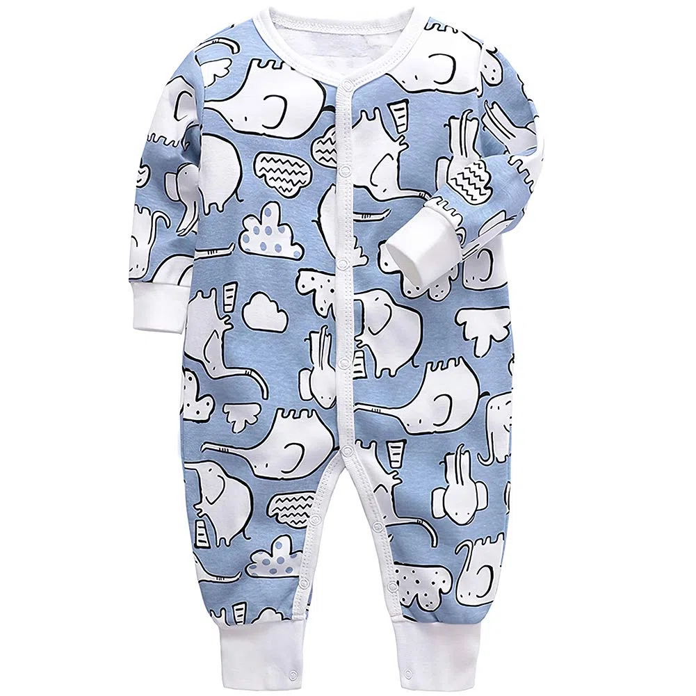amropi Bébé Garçon Coton Pyjamas Combinaison Nouveau-né Filles Grenouillères Lot de 3 pour 0-24 Mois