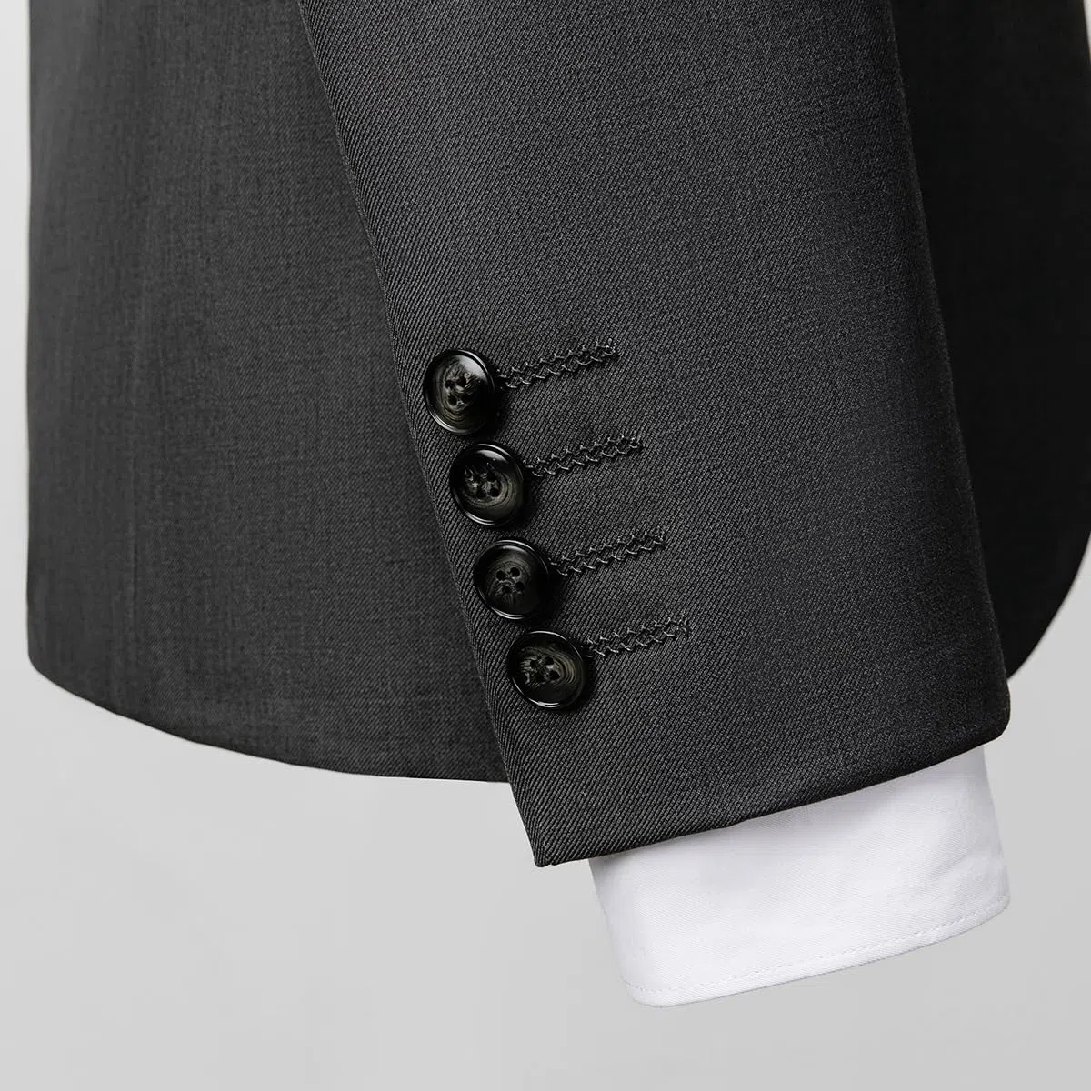 Allthemen Costume Homme Mariage 2 Pièces Slim Fit Smoking Costume Couleur Pure Casual Deux Boutons Formel Veste et Pantalon Homme