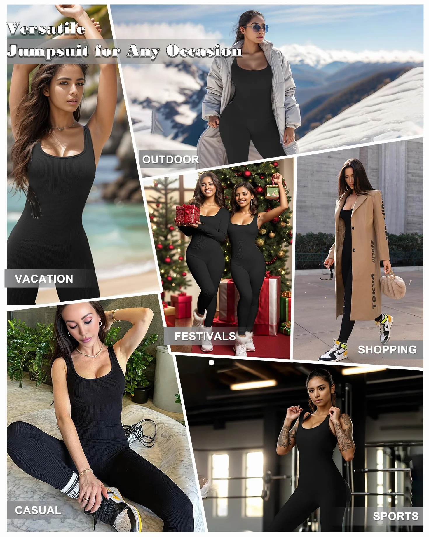 Merlvida Combinaison Femme Sport Sans Couture Jumpsuit Fitness Ajusté et Élastique Skinny Une Pièce Tenue Sportive Sexy Gym Survêtement Pour Sports Yoga Jogging
