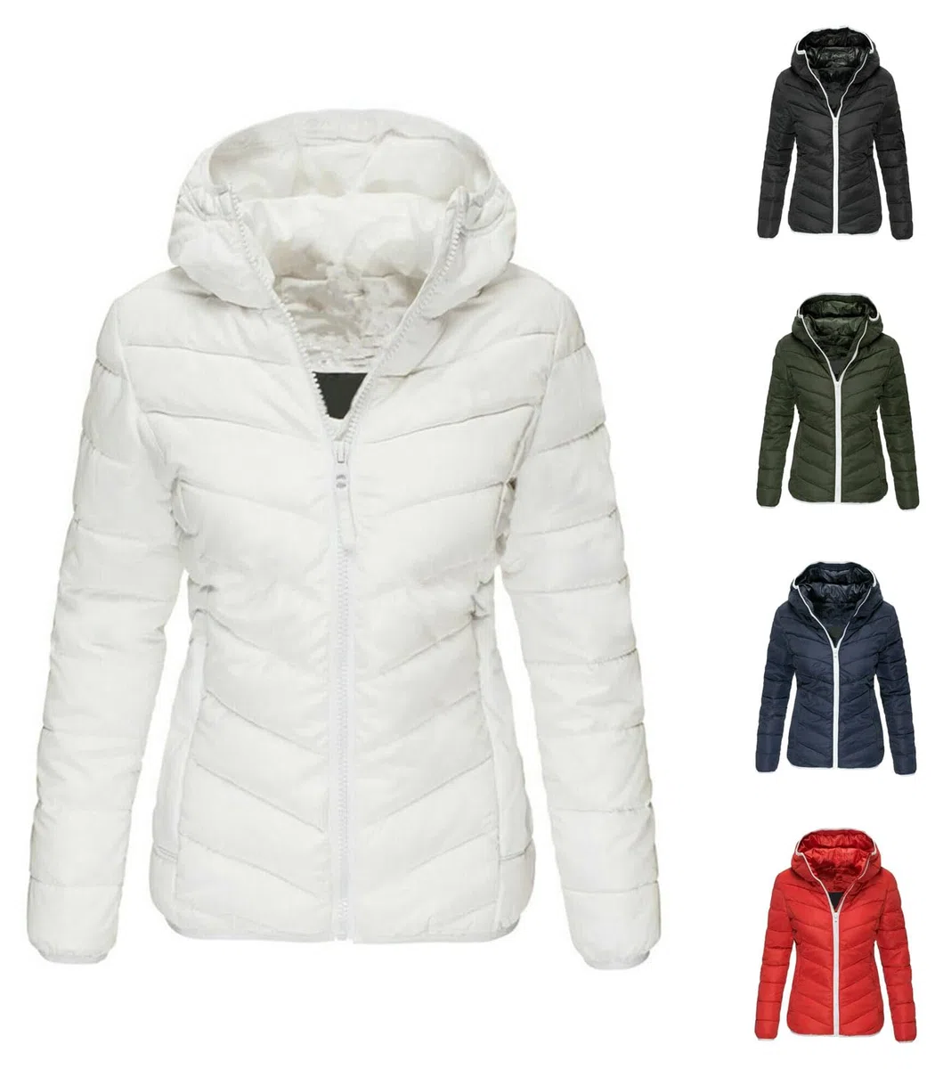 ORANDESIGNE Doudoune Légère à Capuche Femme Veste en Duvet Chaudes Doudoune Capuche Courte Manteau Doudoune Matelassée Slim Fit Blouson Doudounes Mi Saison Hiver Sport Coupe-vent