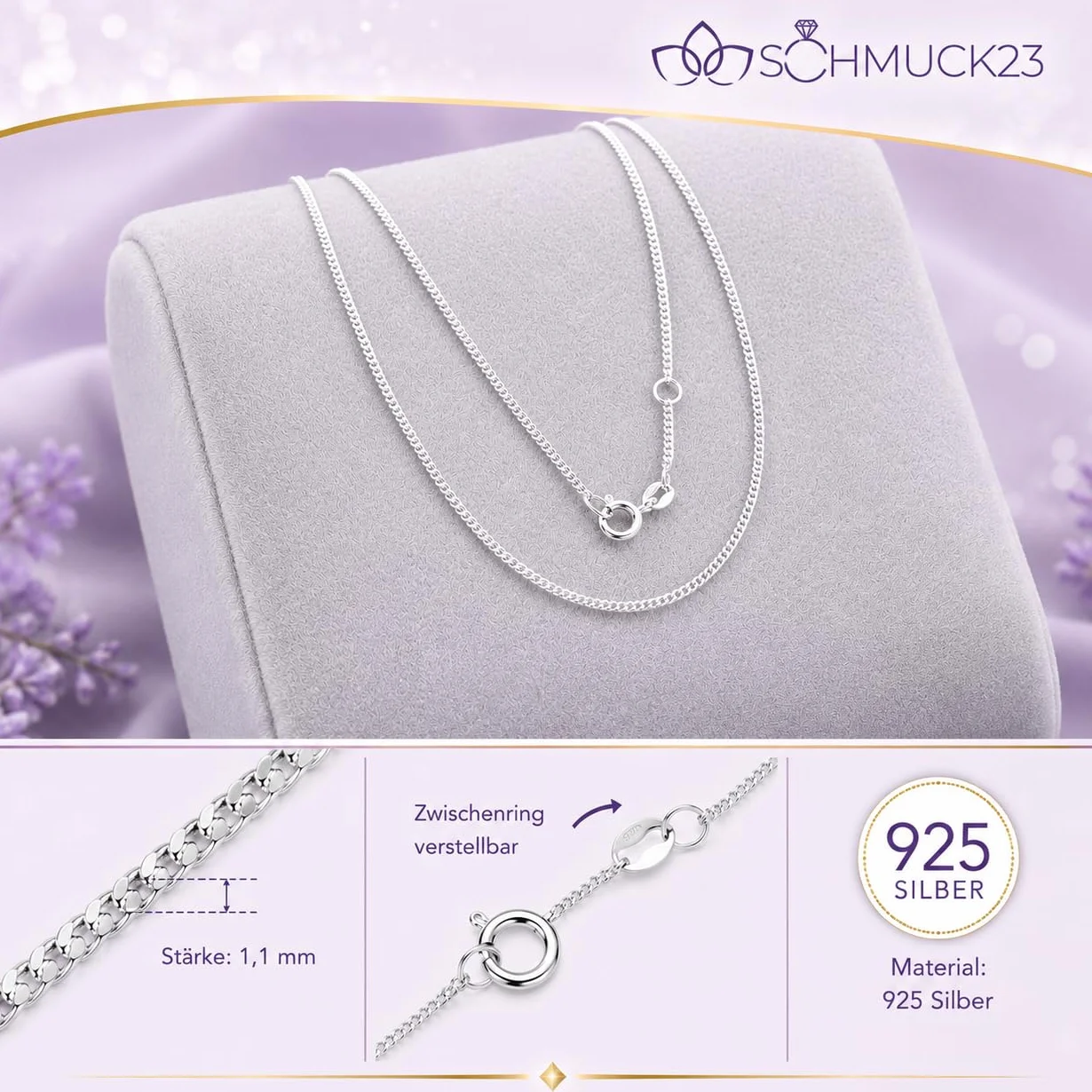 Pendentif avec chaîne et boucles d'oreilles pour enfant en argent 925 - Cheval poney - Dans un étui à bijoux