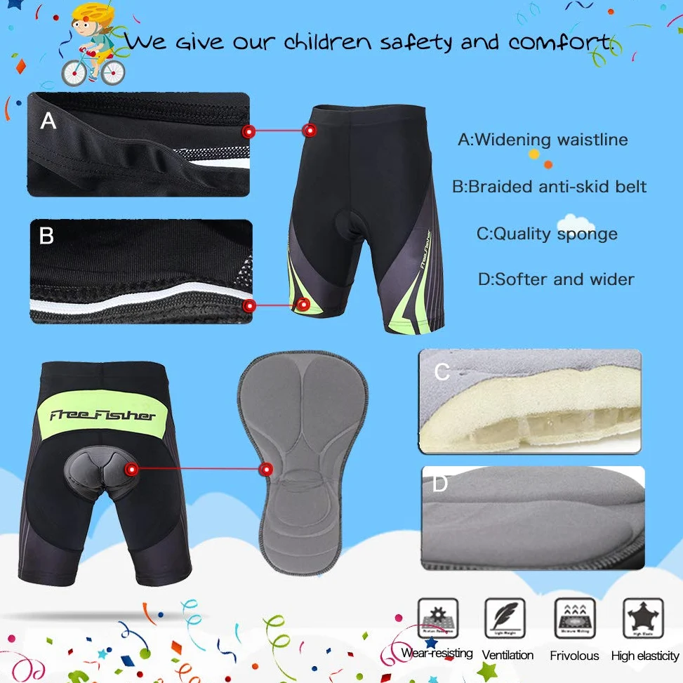 Enfant Pantalons de Cyclisme Short Cuissard