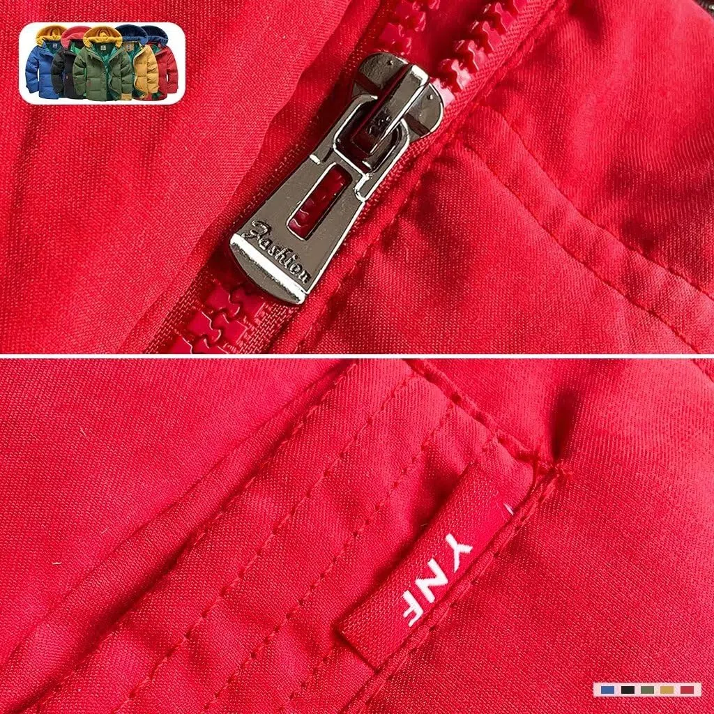 linboo Doudoune Enfant Garçon Manteau de Duvet Blouson Chaud Veste d'Hiver à Capuche Sport Jacket