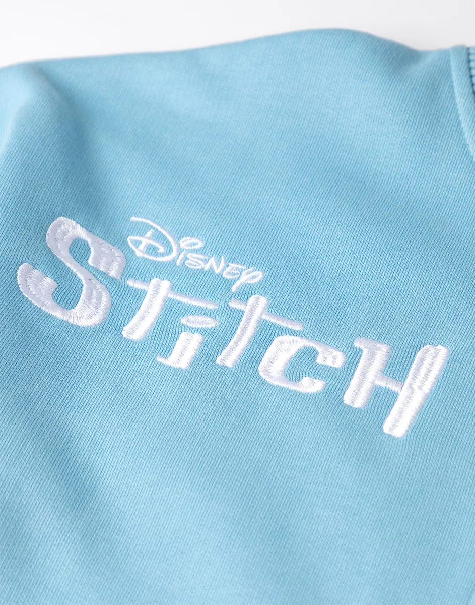 Disney Lilo et Stitch Filles Bleu Bomber Veste | Veste Varsity Streetwear avec Stitch Graphics | Vêtements décontractés à manches longues pour enfants