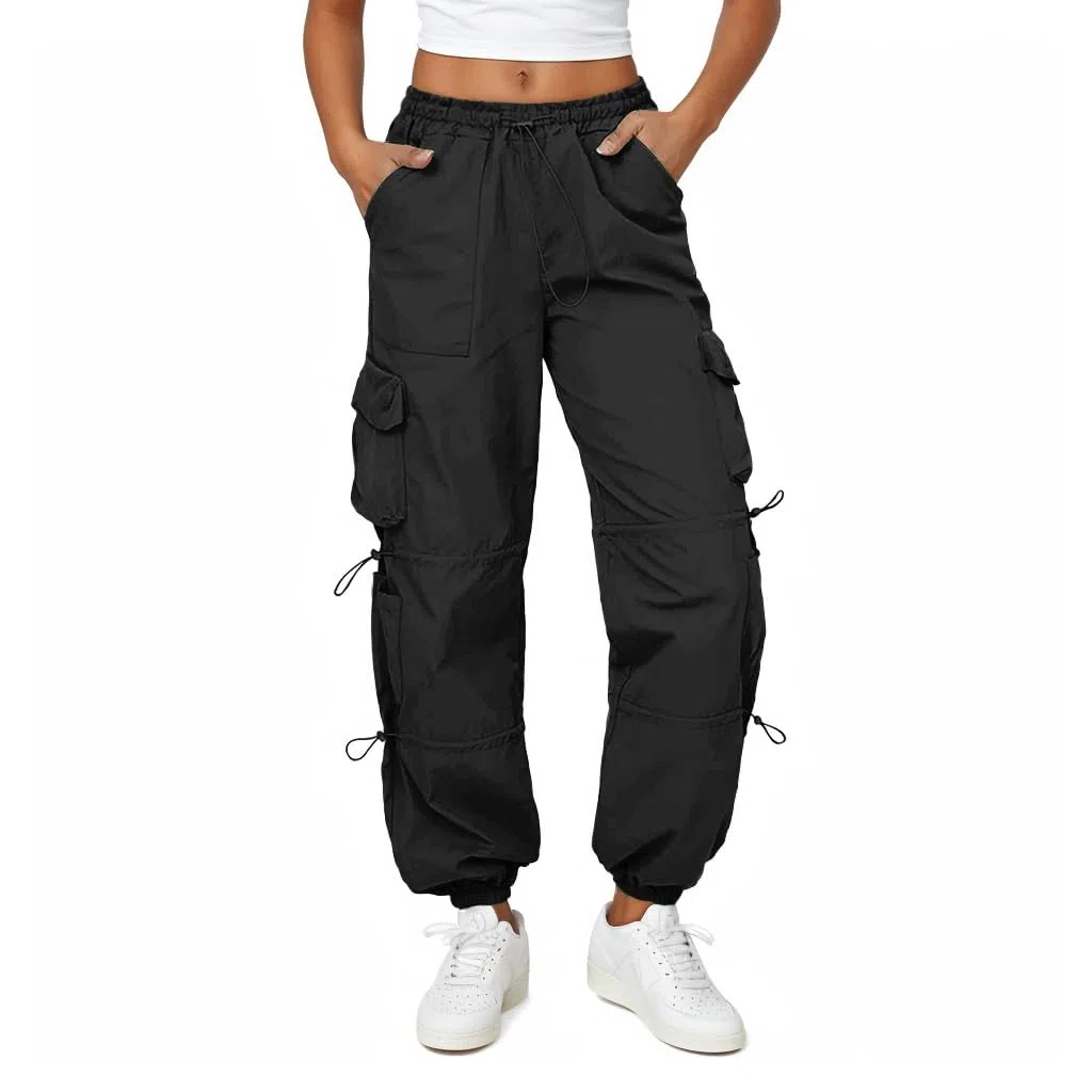 Friptspyg Pantalon de Trekking pour Femmes Léger avec Poche Pantalon de Randonnée Séchage Rapide Imperméable Ceinture Réglable Pantalon de Plein Air Style Sportif pour Jogging