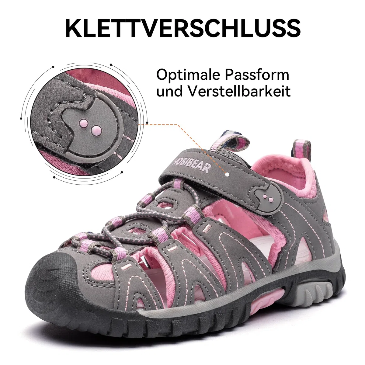 HOBIBEAR Sandales Randonnée Enfants Garçons/Filles - Chaussures Sport Été Respirantes Antidérapantes à Bout Fermé (Trekking Outdoor)