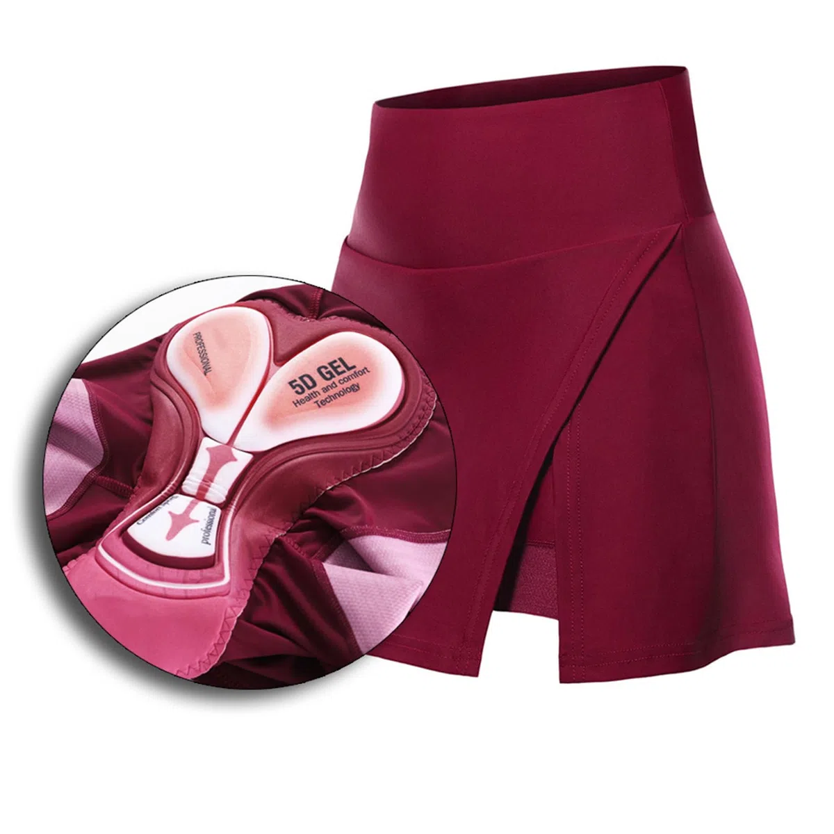 ARMAAN Jupe et Short de Cyclisme pour Femme Taille Haute avec Rembourrage en Gel 3D et Poches Jupe de Pantalon de vélo Respirante à séchage Rapide pour VTT véhicules de Route vélo Spinning