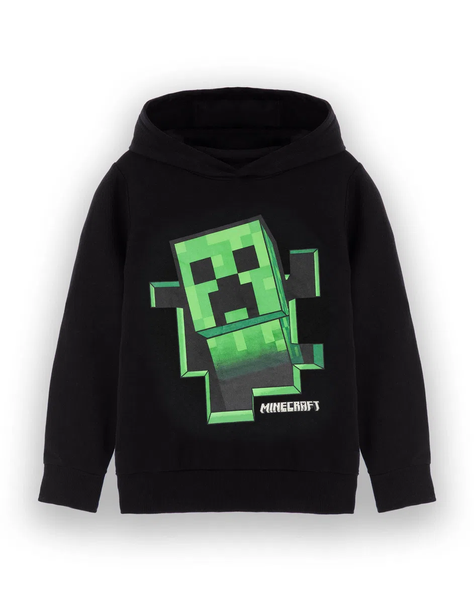 Minecraft garçons Sweat à Capuche | Sweat à Capuche Graphique Noir pour Enfants et Adolescents | Jeu Sprite Jumper Creeper Block Pop Out Sweatshirt | Gamer Merchandise Cadeau pour Lui