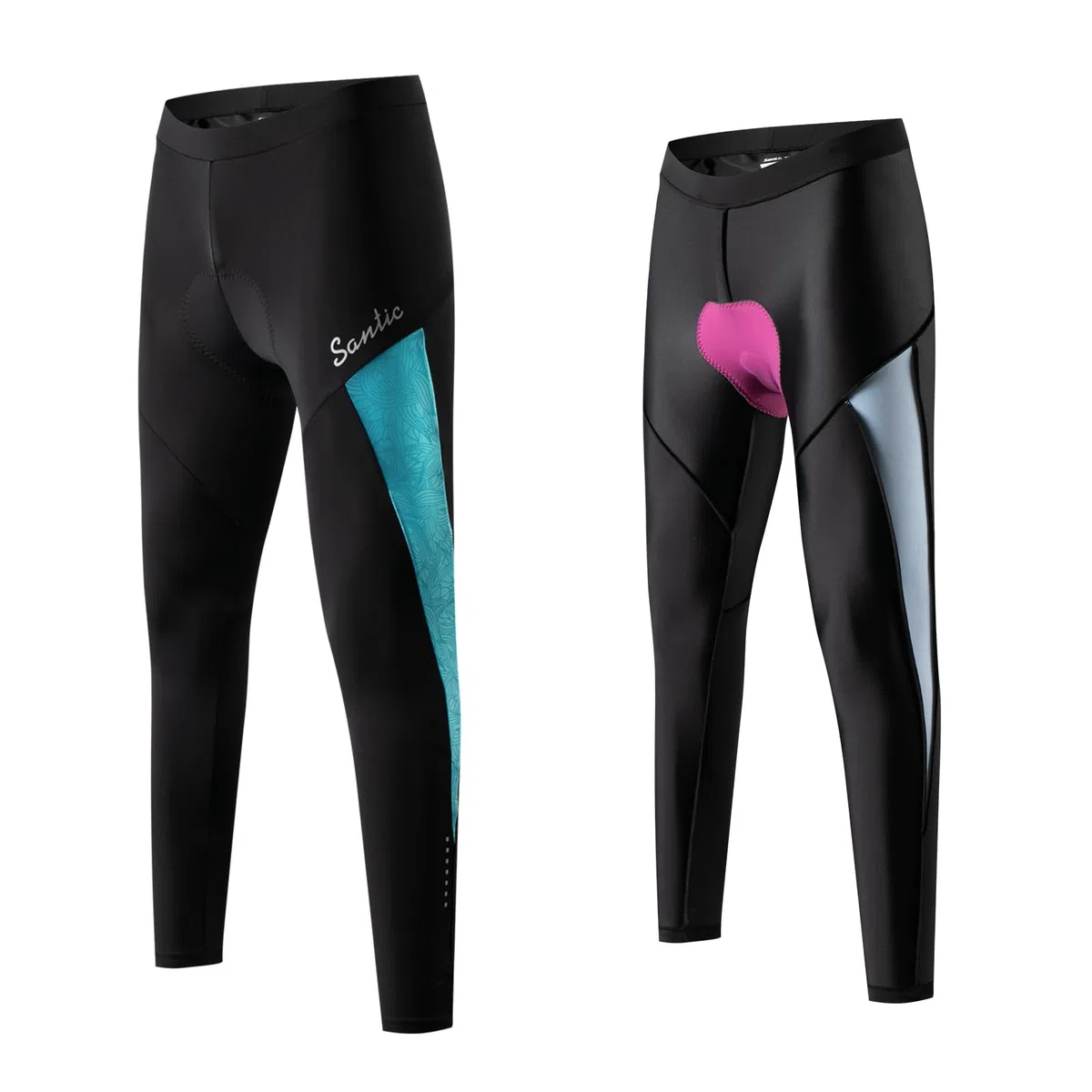 Santic Pantalon Cycliste Femme 7/8 Rembourré Leggings de Vélo Femme Cyclisme pour MTB-Gina
