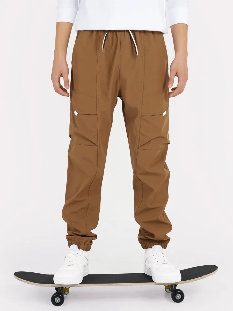 YoungSoul Pantalon Cargo Imperméable pour Garçon Taille Élastique Pantalon de Randonnée Pantalon de Jogging Extérieur Enfants