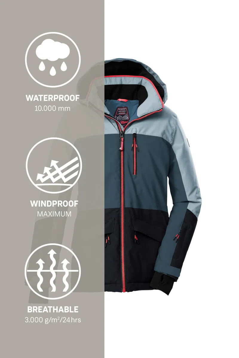 Killtec Ksw 208 Grls Ski Jckt Veste de ski/fonctionnelle avec capuche et jupe pare-neige Fille