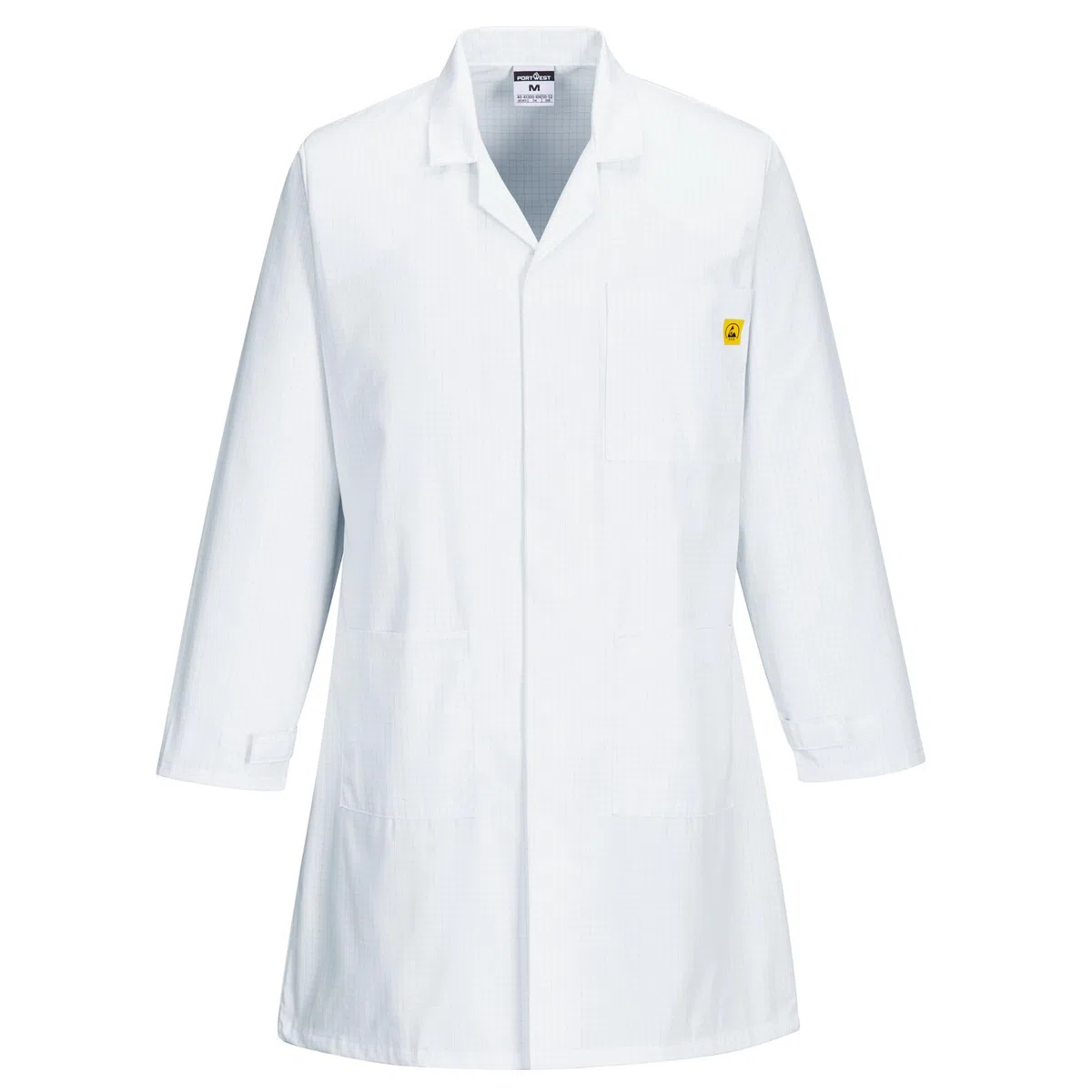 Portwest Blouse Antistatique ESD, Couleur: Blanc, Taille: L, AS10WHRL