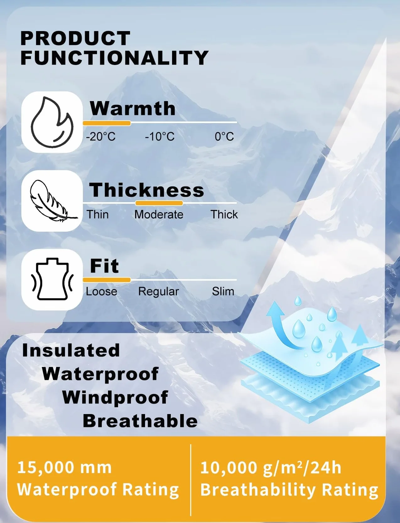 GSOU SNOW Ensemble Veste et Pantalon de Ski et Snowboard Homme - Baggy Ample Plusieurs Poches Unisexe Imperméable Coupe-Vent Respirant Chaud à Capuche