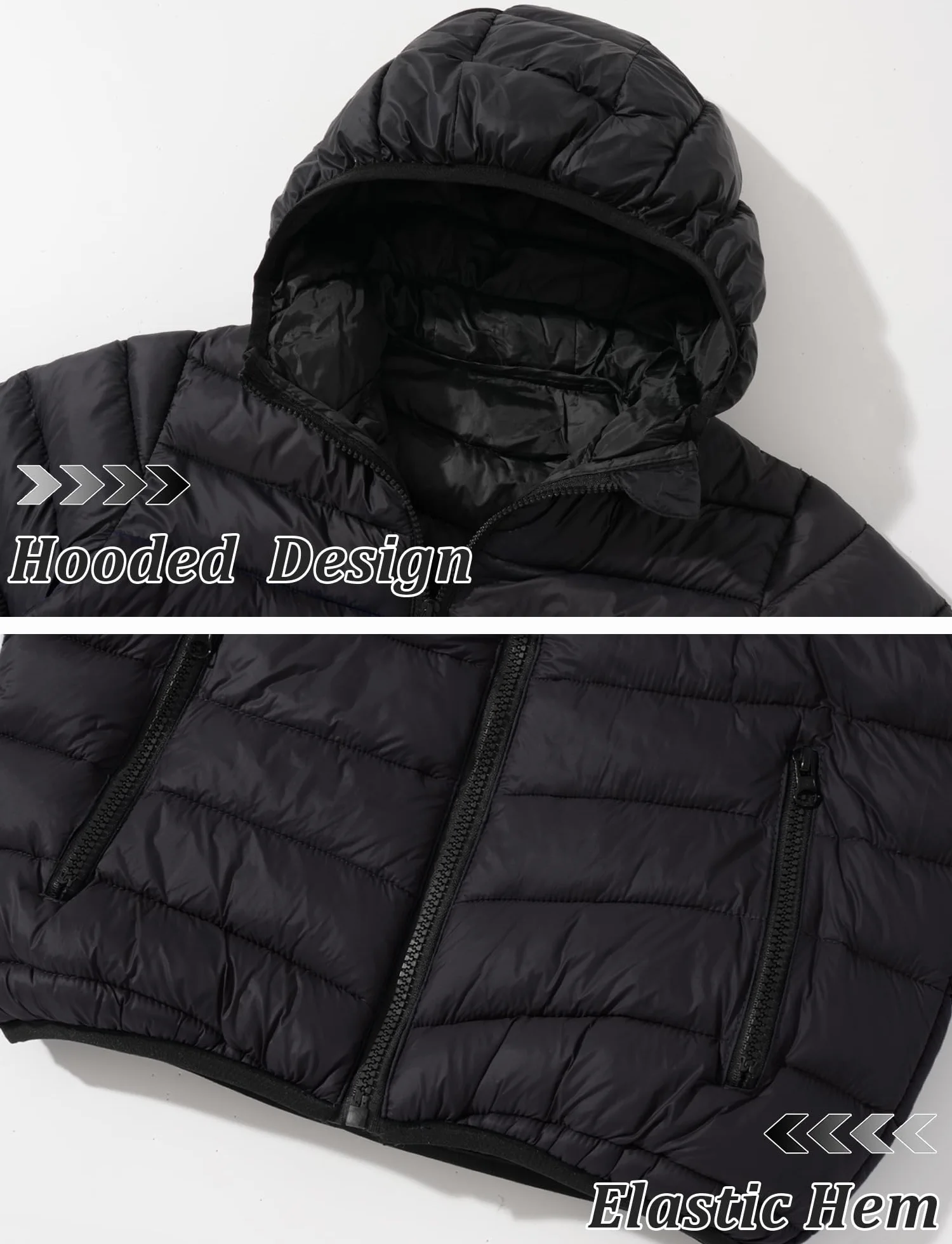Manteau d'Hiver Garçon Fille Enfant Veste à Capuche Matelassé Blouson Chaud Coupe-vent Doudoune Légère Confortable 7-16 Ans