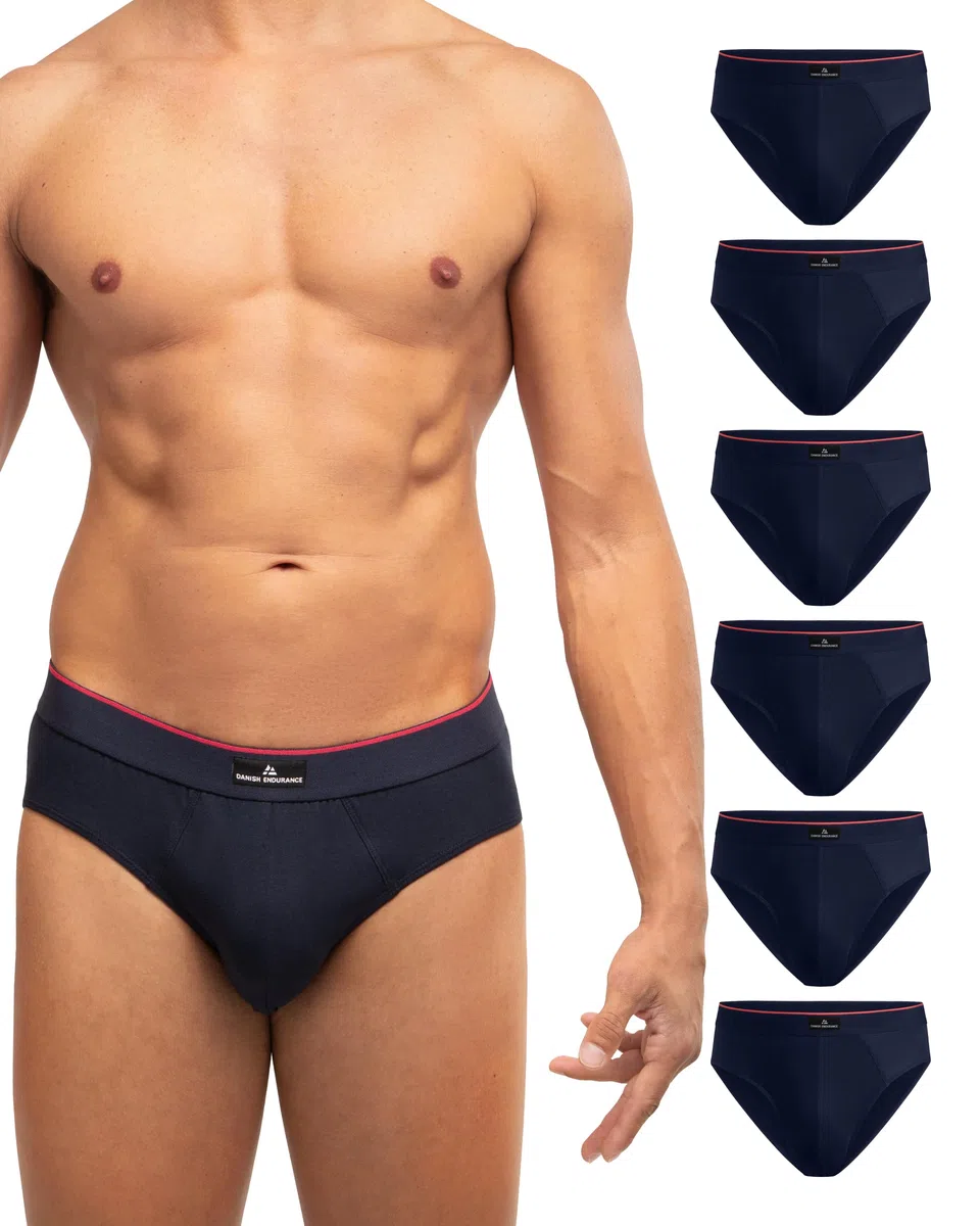 Danish Endurance Lot de 6 Slips Classiques pour Homme, en Coton, Doux, avec Stretch, sans étiquette