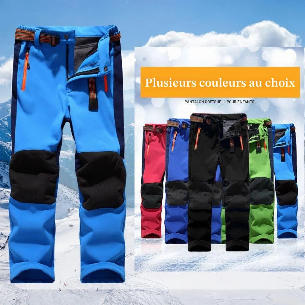 Pantalon thermique imperméable pour garçons et filles, pantalon de neige, pantalon d'extérieur d'hiver, pantalon de randonnée, pantalon de ski softshell pour enfants