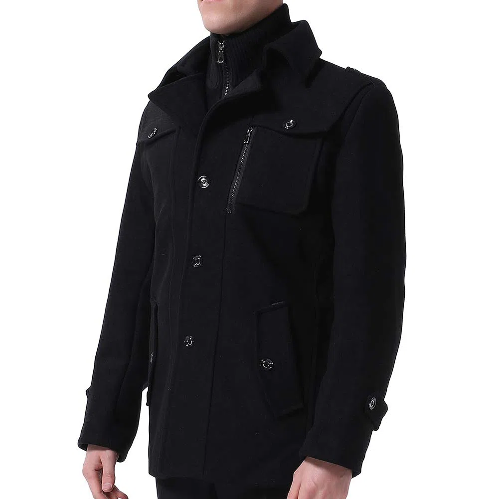 YOUTHUP Manteau Homme Laine Hiver Chaud Trench-Coat Classique Pardessus Parka Caban Veste Slim Fit Manteaux Habillé