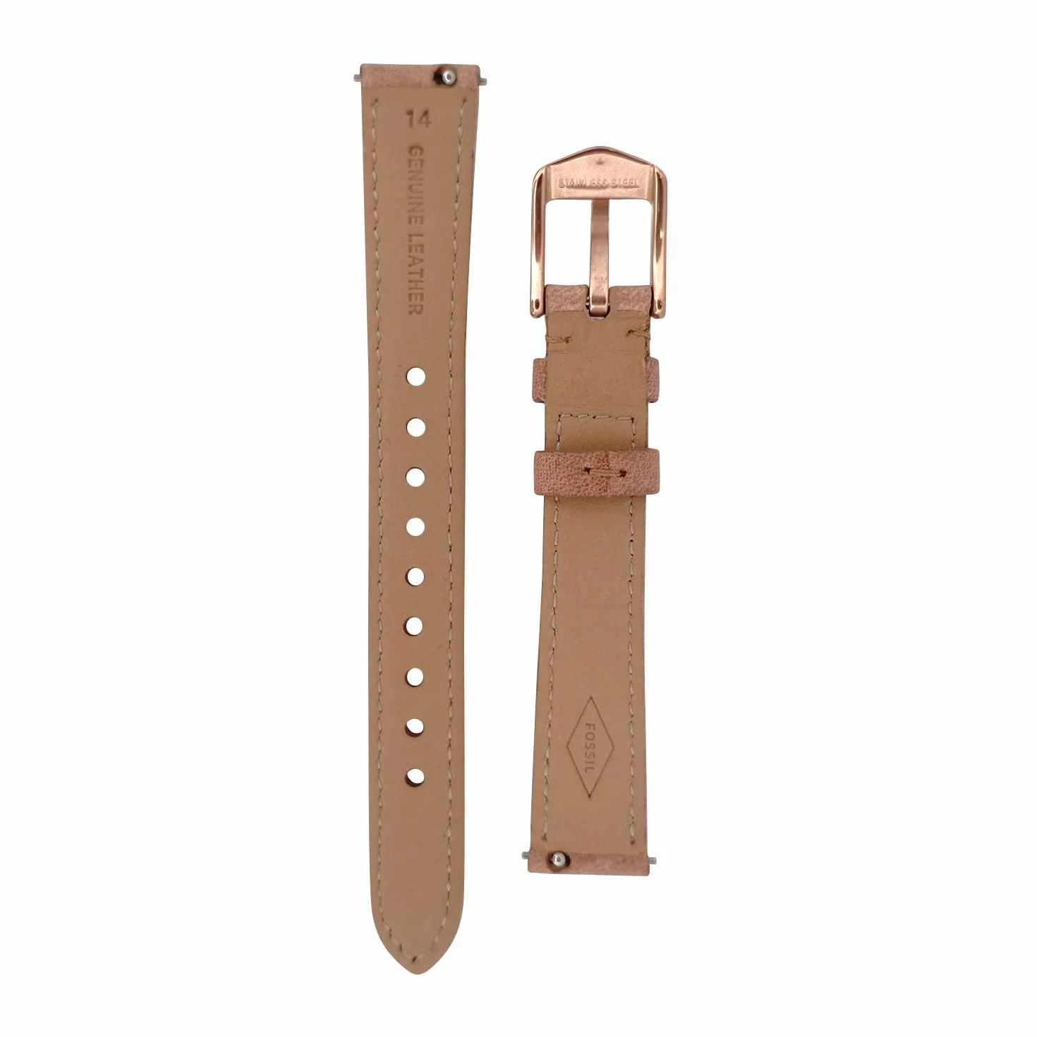 Fossil Bracelet de Montre pour Femmes 14mm, Cuir Beige, Bande de Rechange Originale pour ES3487