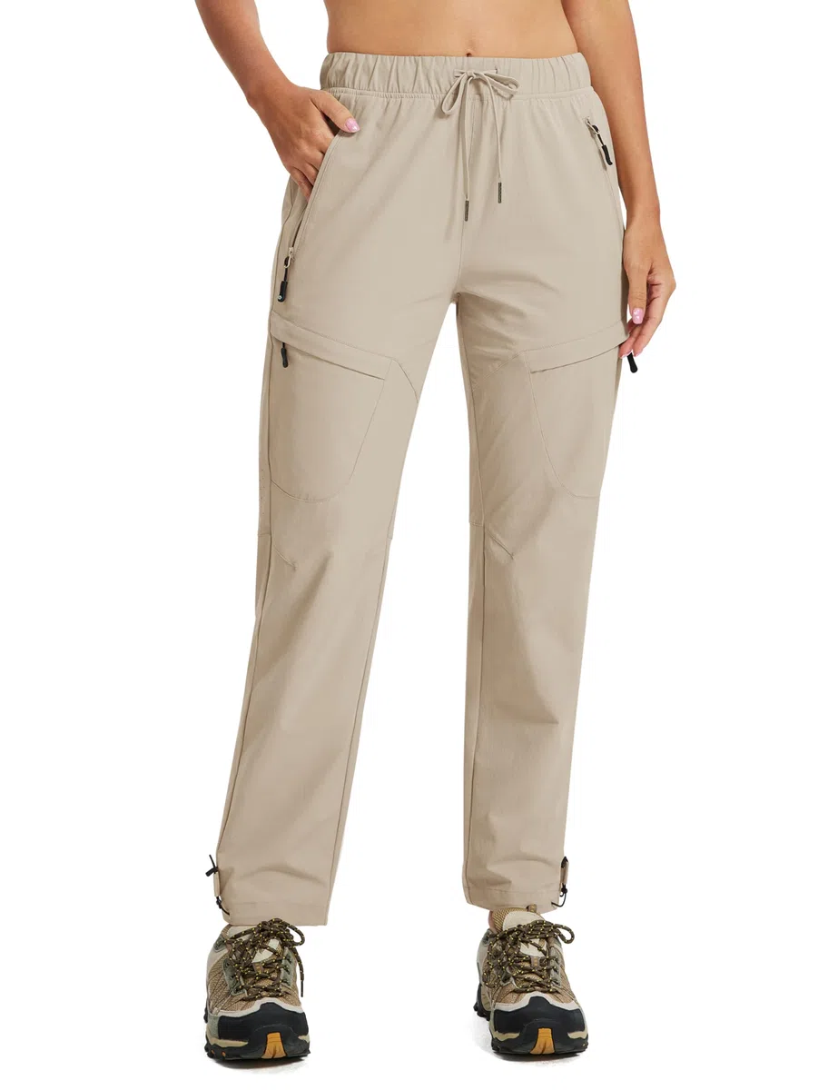 MoFiz Pantalons de Randonnée Femme Outdoor Cargo Trekking Travail Pantalon Déperlant avec 5 Poches Zippées