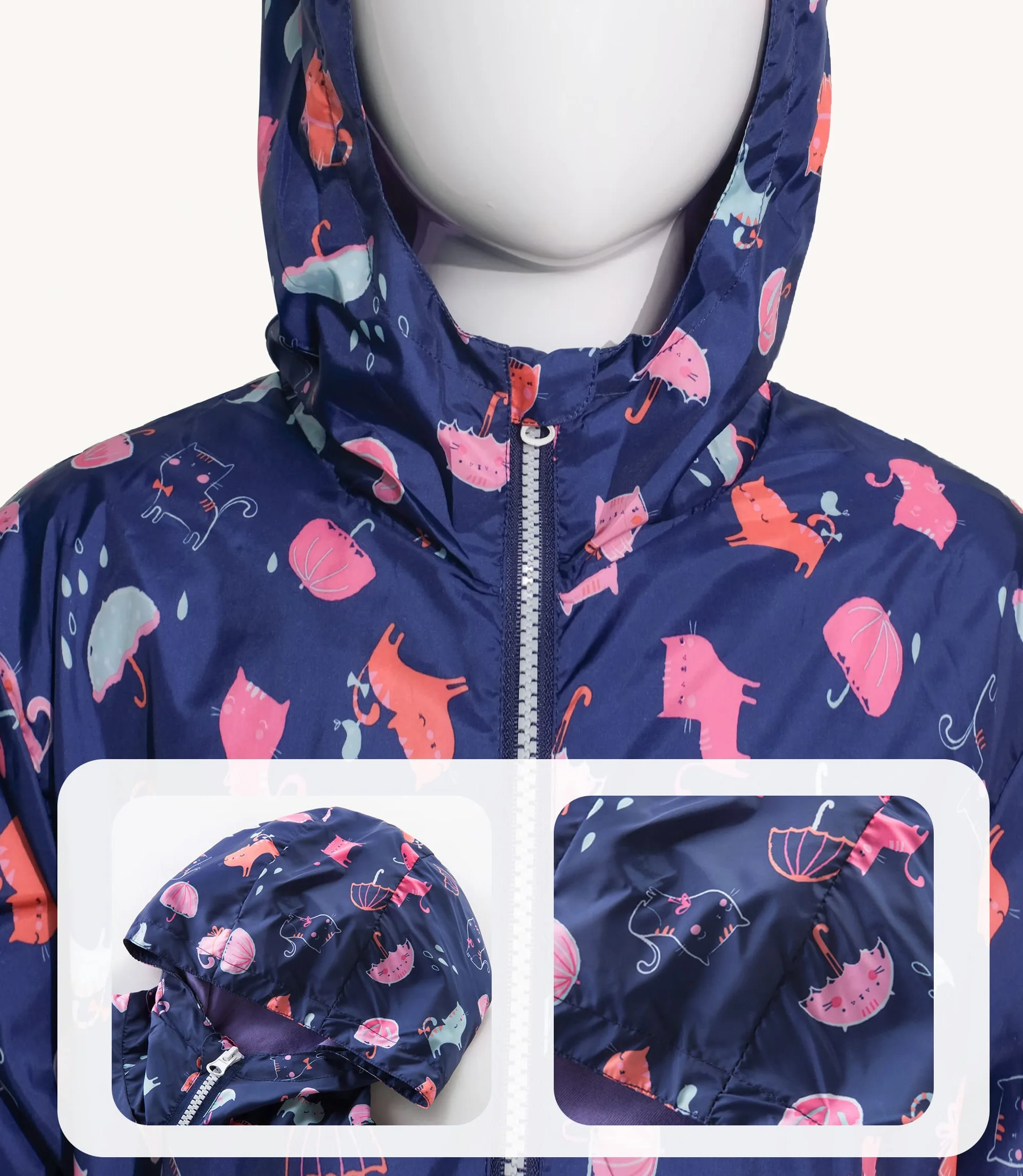 YoungSoul Coupe Vent Imperméable Fille - Manteaux Mi Saison Enfant Imprimé - Blouson Capuche Pluie