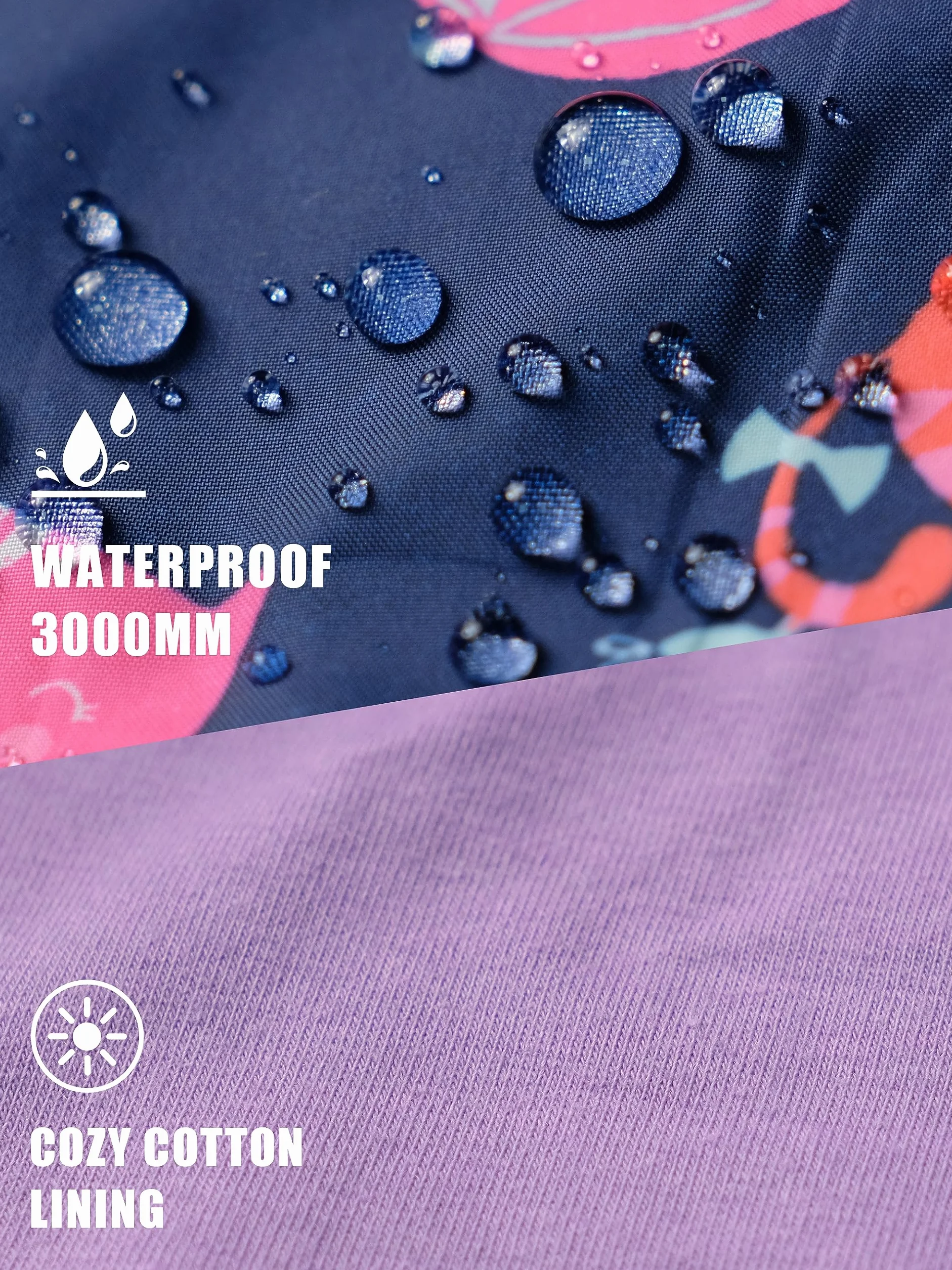 YoungSoul Coupe Vent Imperméable Fille - Manteaux Mi Saison Enfant Imprimé - Blouson Capuche Pluie