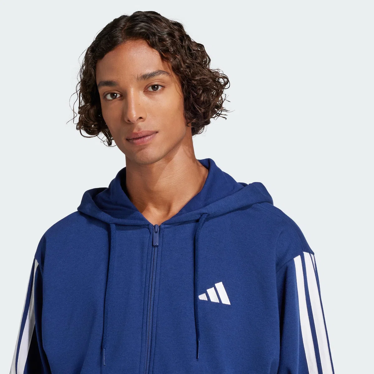Adidas Homme Essential Three Stripes French Terry Fullzip Hoodie
