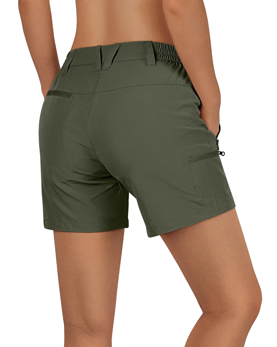 Outdoor Ventures Short court pour femme UPF50+ - Protection UV - Short de randonnée - Léger - Stretch - Séchage rapide