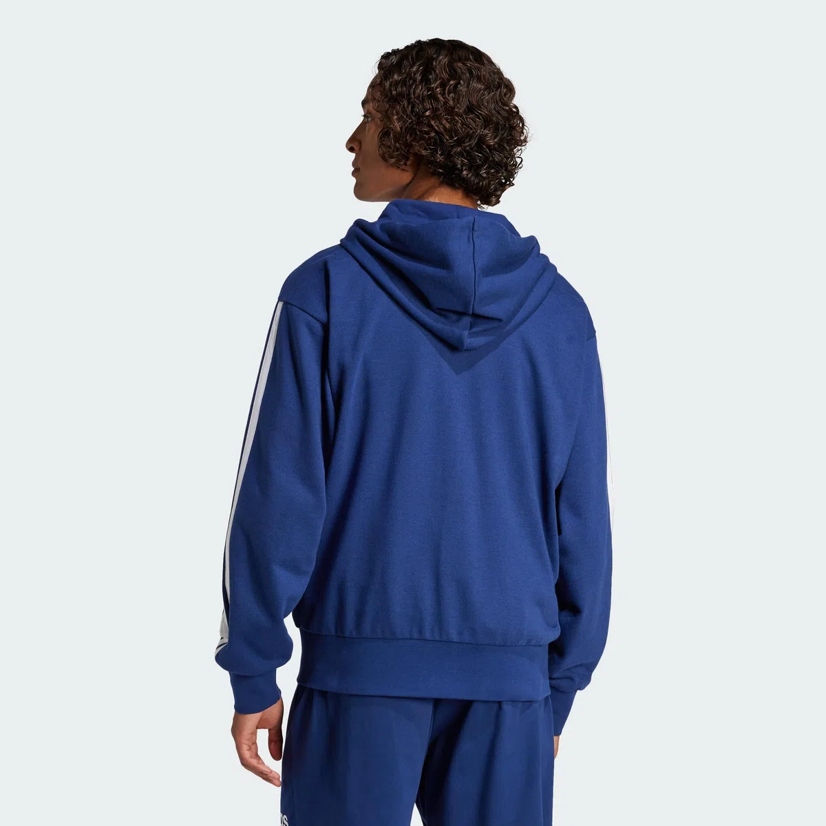 Adidas Homme Essential Three Stripes French Terry Fullzip Hoodie