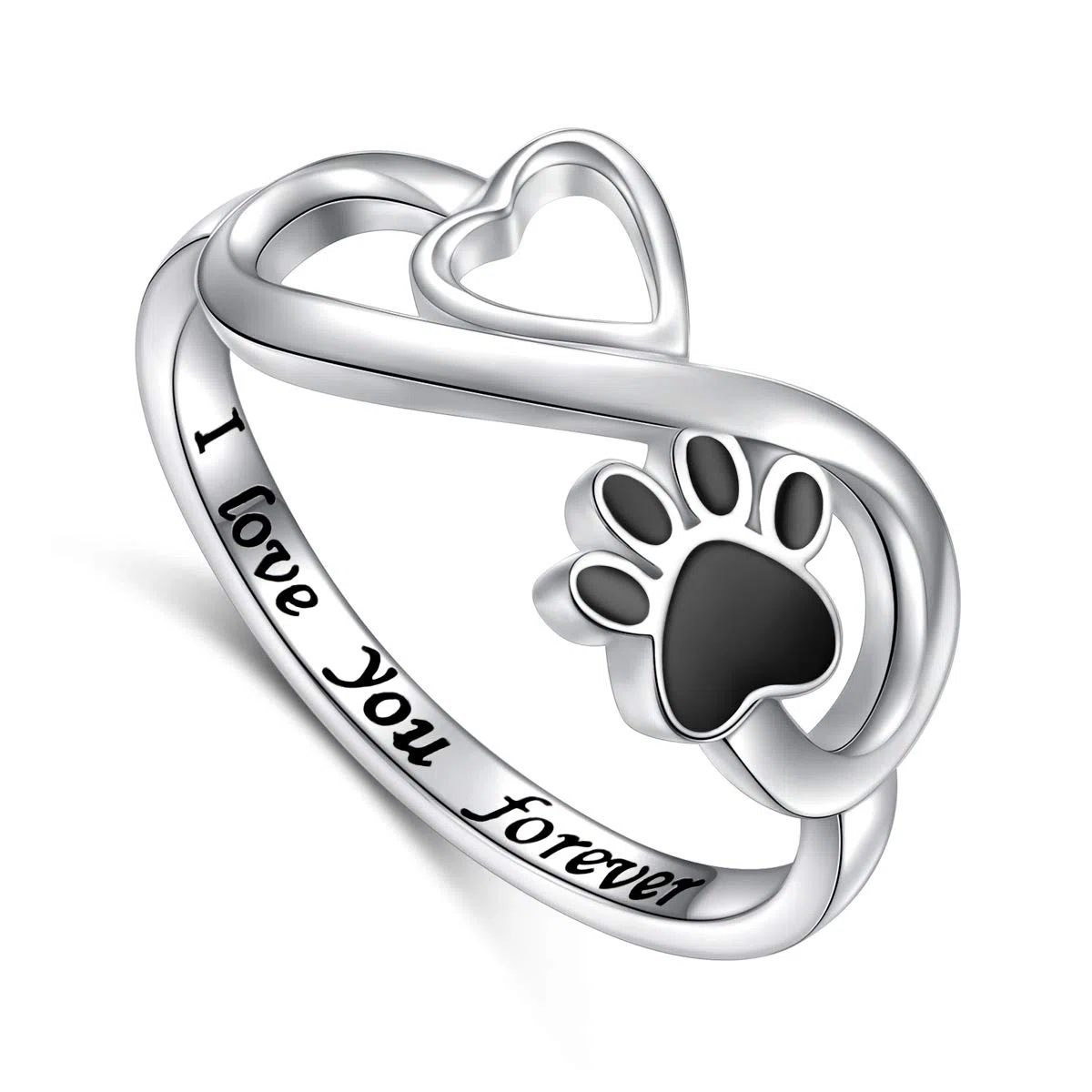 Bague en argent sterling pour femme et fille - Motif pattes de chat - Bijou pour les amoureux des animaux