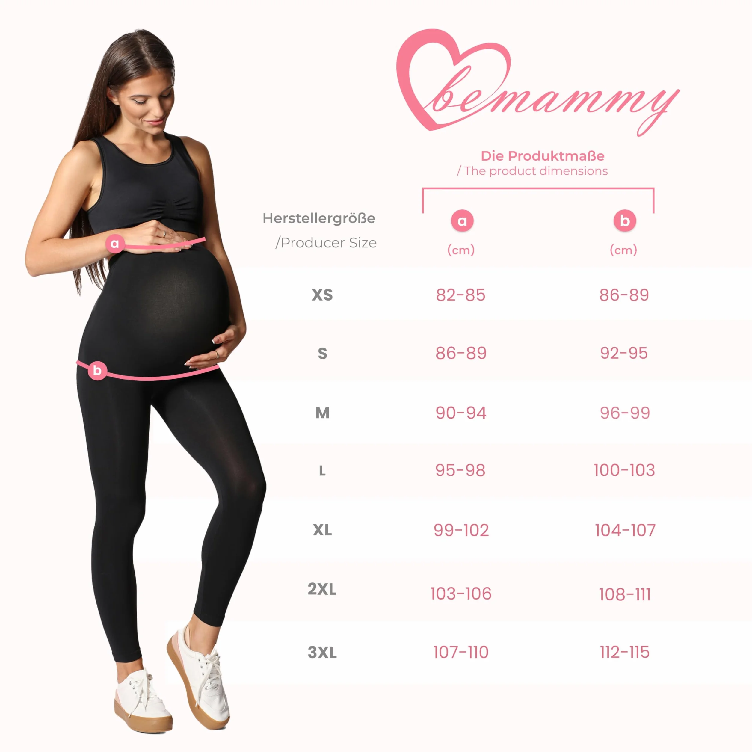 Be Mammy Lot de 2 Leggings de Grossesse en Viscose Opaques, vêtements de maternité 02