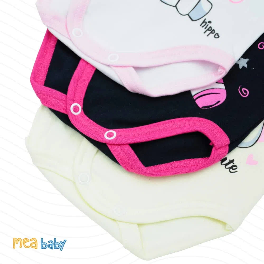 MEA BABY body bébé unisexe à manches courtes 100% coton, lot de 5, avec imprimé (Parent)