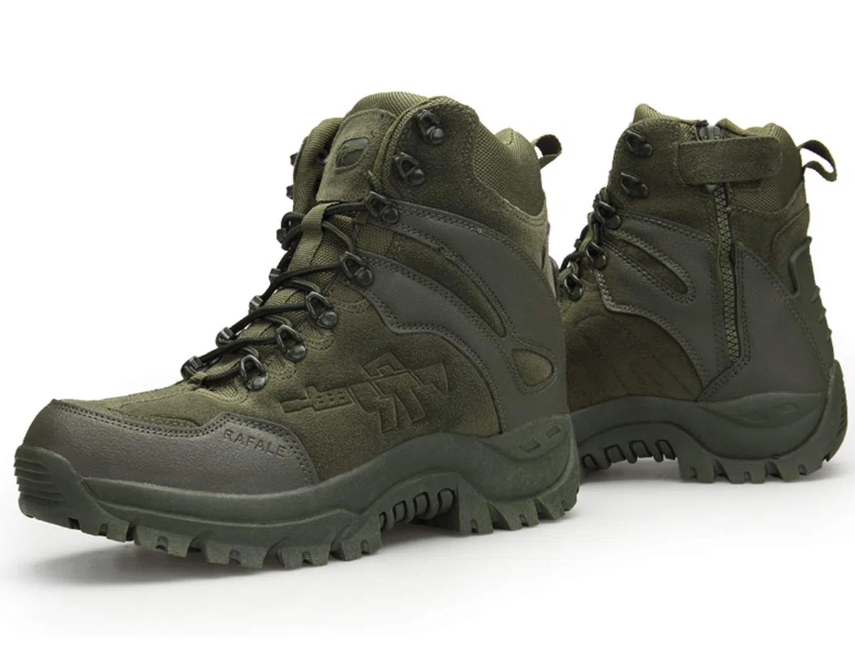 Bottines de Chasse pour Homme, Hautes à Lacets, de Combat, Militaires, randonnée,Les explorations dans la Jungle, adaptées sur Tous Types de Terrain