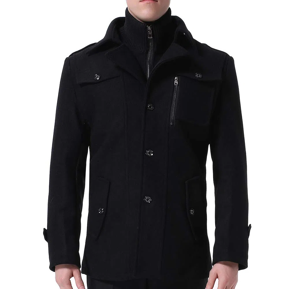 YOUTHUP Manteau Homme Laine Hiver Chaud Trench-Coat Classique Pardessus Parka Caban Veste Slim Fit Manteaux Habillé