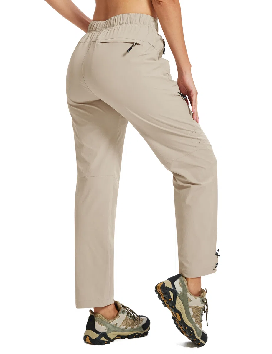 MoFiz Pantalons de Randonnée Femme Outdoor Cargo Trekking Travail Pantalon Déperlant avec 5 Poches Zippées