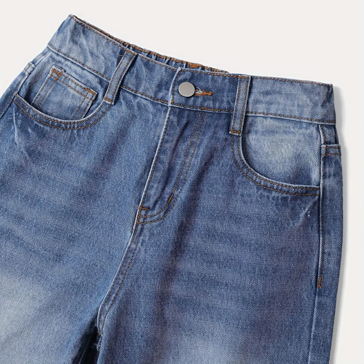 Pantalon en Jean Jambe Large Enfant Fille à La Mode 6-14 Ans Pantalon Denim Baggy Adolescent Fille Ample Confortable Pas Cher Chic école Casual Vacances