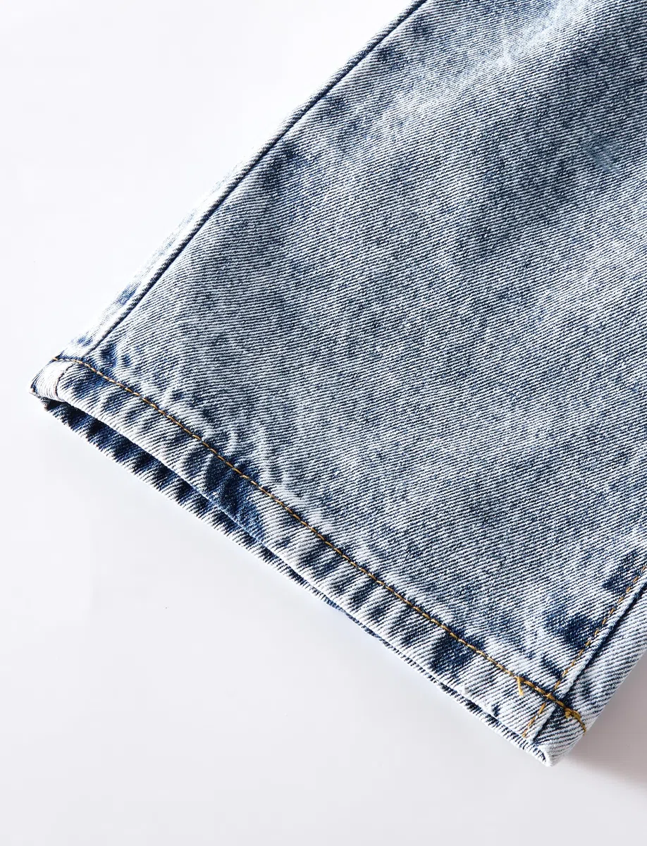 SEAUR Jeans Déchirés pour Filles Taille Haute Denim Jeans Y2K élastique Baggy Casual Ados Fille 5-14 Ans Trousers Pants