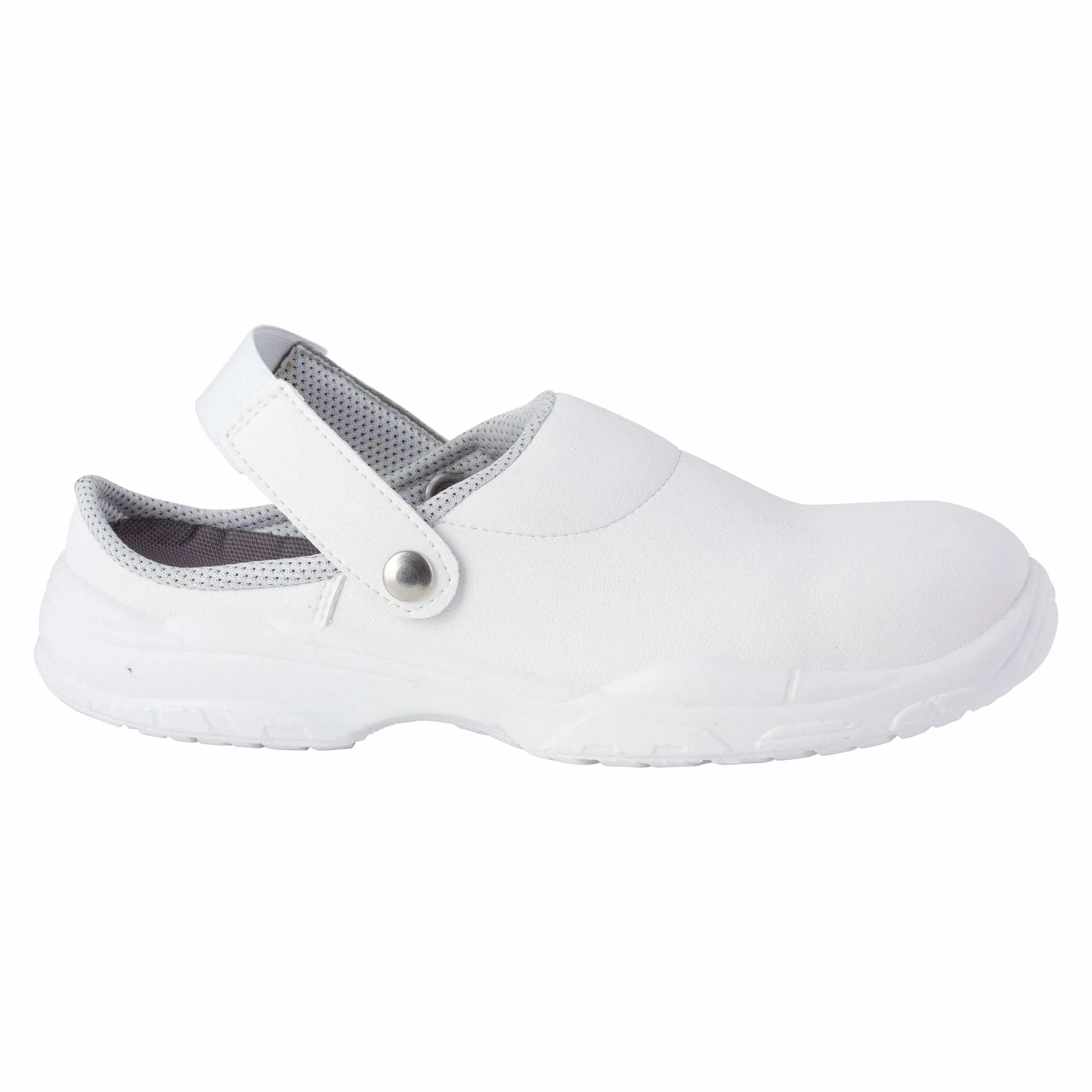 REPOSA Medical - Sabot Femme et Homme Medical Microfibre + Embout de Sécurité en Composite, Chaussure Femme et Homme Sanitaires Antichoc Antistatiques avec Bride, Chaussure de Cuisine Antidérapantes