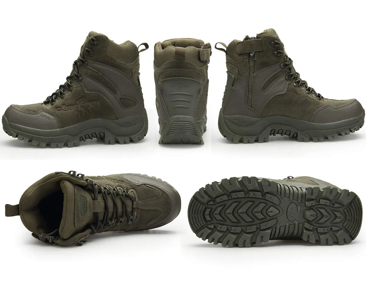 Bottines de Chasse pour Homme, Hautes à Lacets, de Combat, Militaires, randonnée,Les explorations dans la Jungle, adaptées sur Tous Types de Terrain