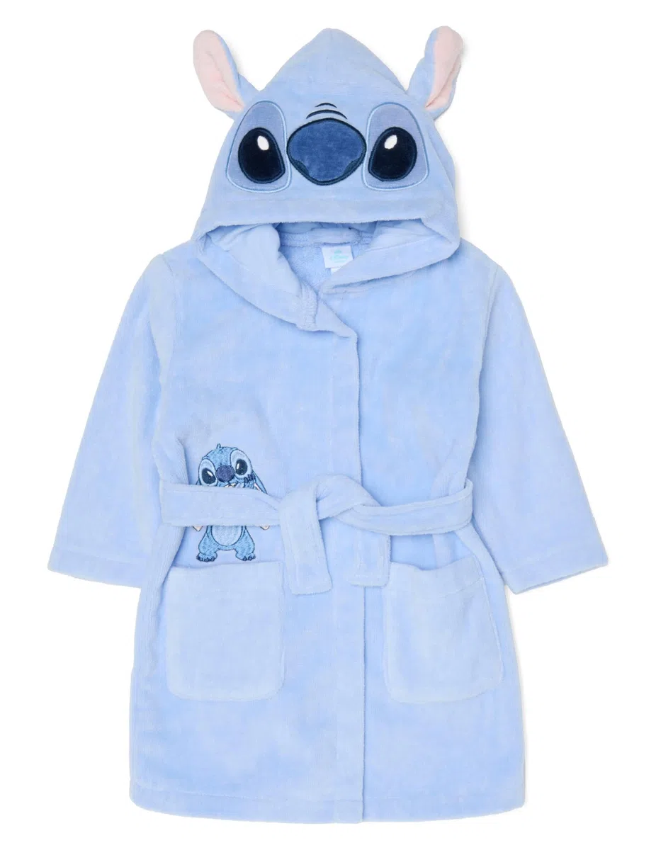 OVS KIDS Peignoir en pur coton bleu pour bébé fille avec design Stitch